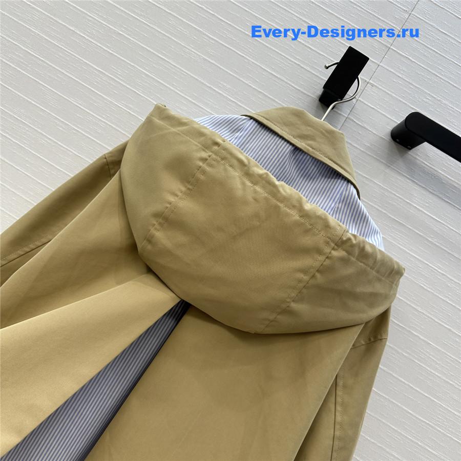 L0ew* brown cotton hooded parka