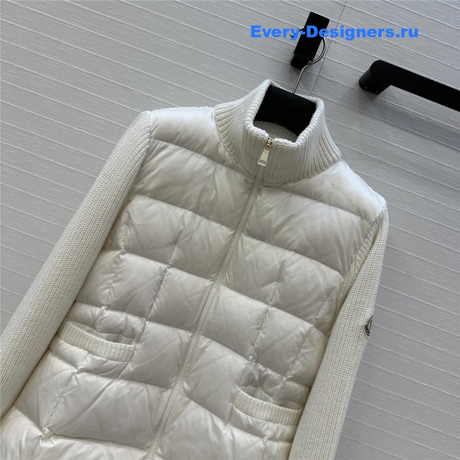Moncler White Padded Zipped Cardigan