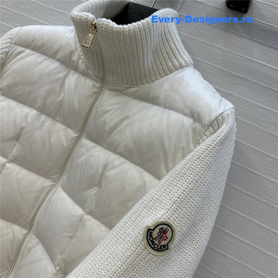 Moncler White Padded Zipped Cardigan