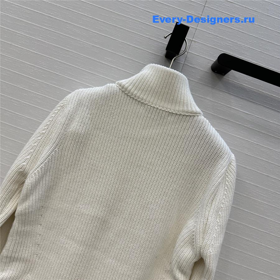 Moncler White Padded Zipped Cardigan