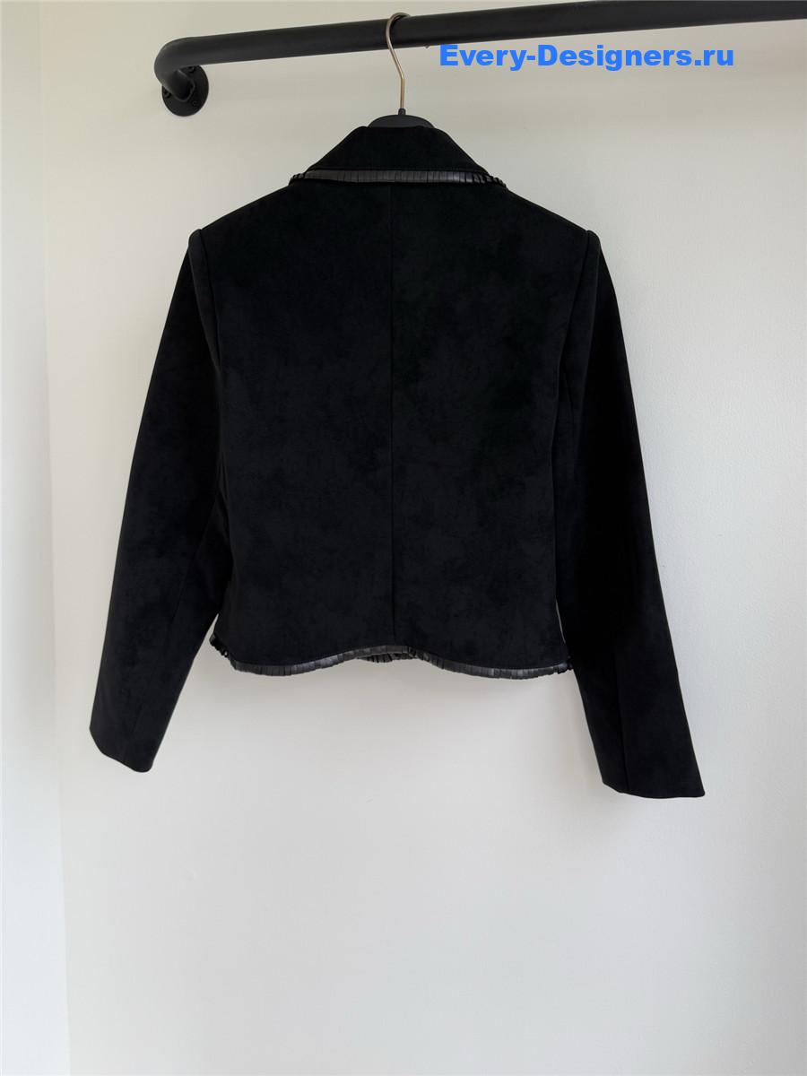 Ce1i*e black straight suede blouson jacket