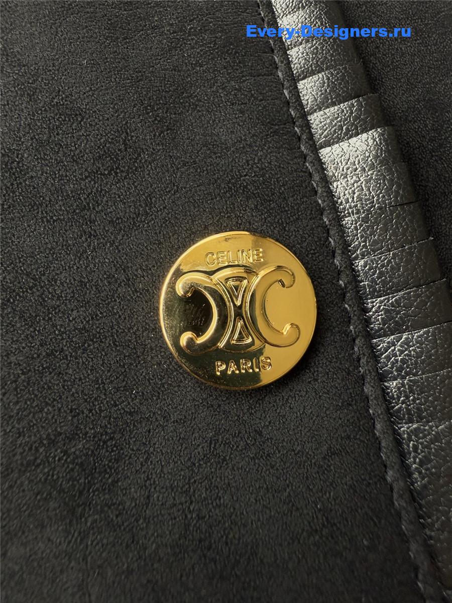 Ce1i*e black straight suede blouson jacket