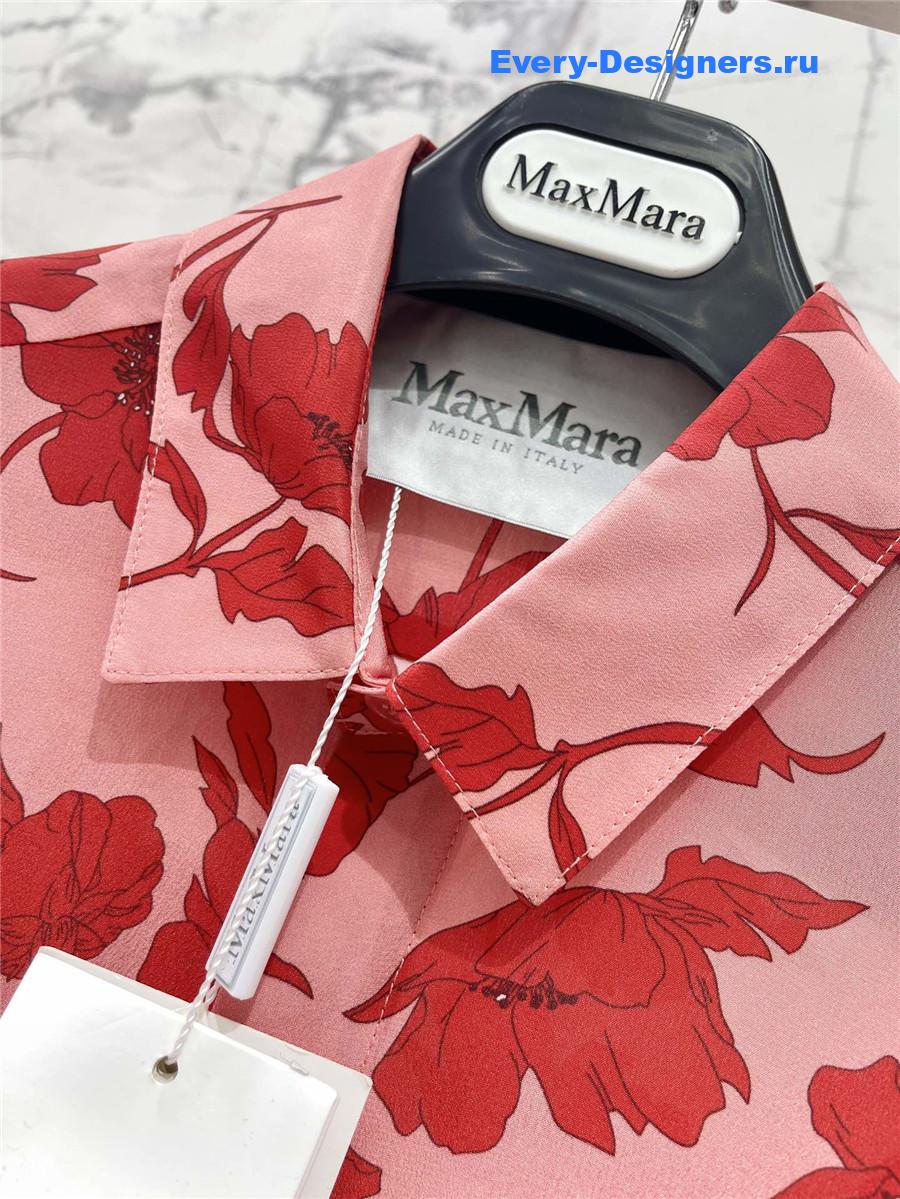 Max Mara Pink Silk Long Sleeve Top