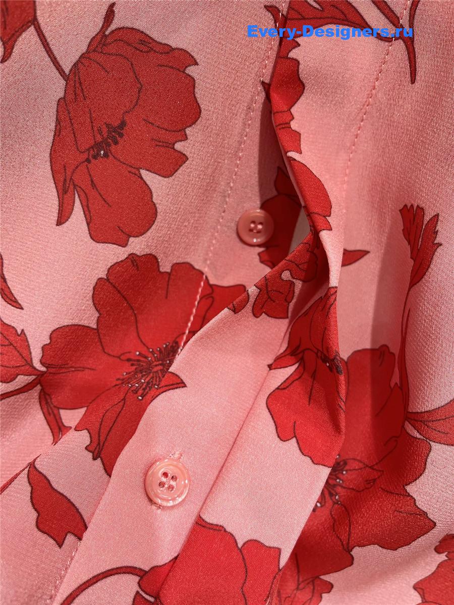 Max Mara Pink Silk Long Sleeve Top