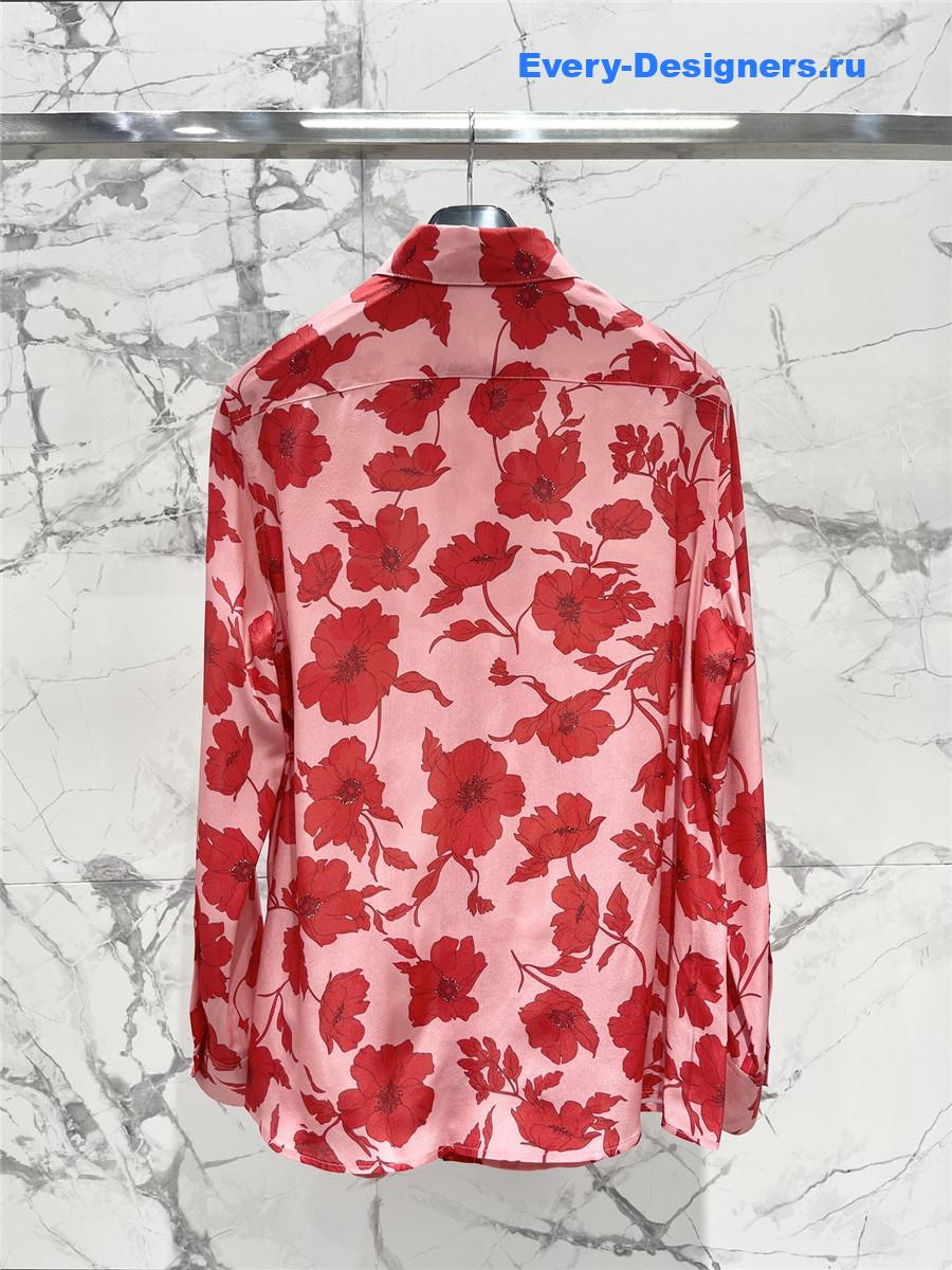 Max Mara Pink Silk Long Sleeve Top