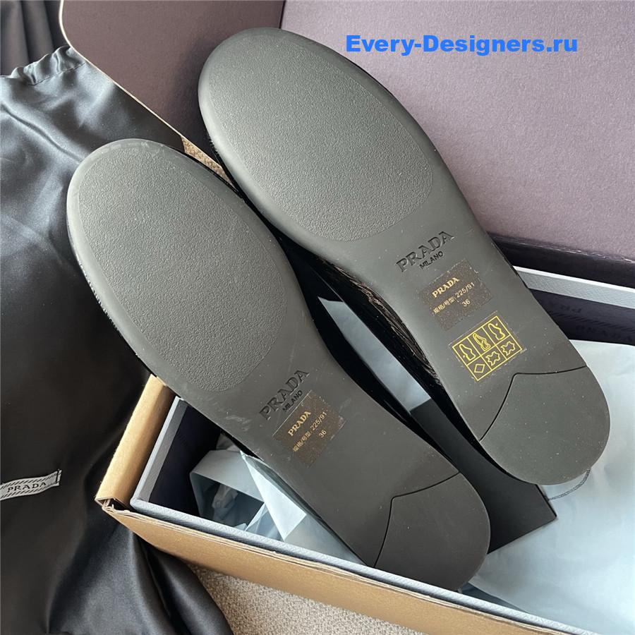 Pra*a black naplak patent leather ballerinas