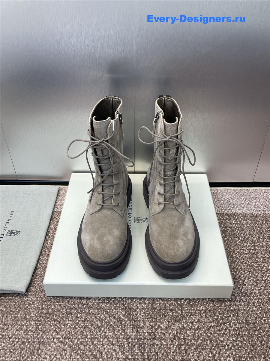BC Gray Suede Combat Boots