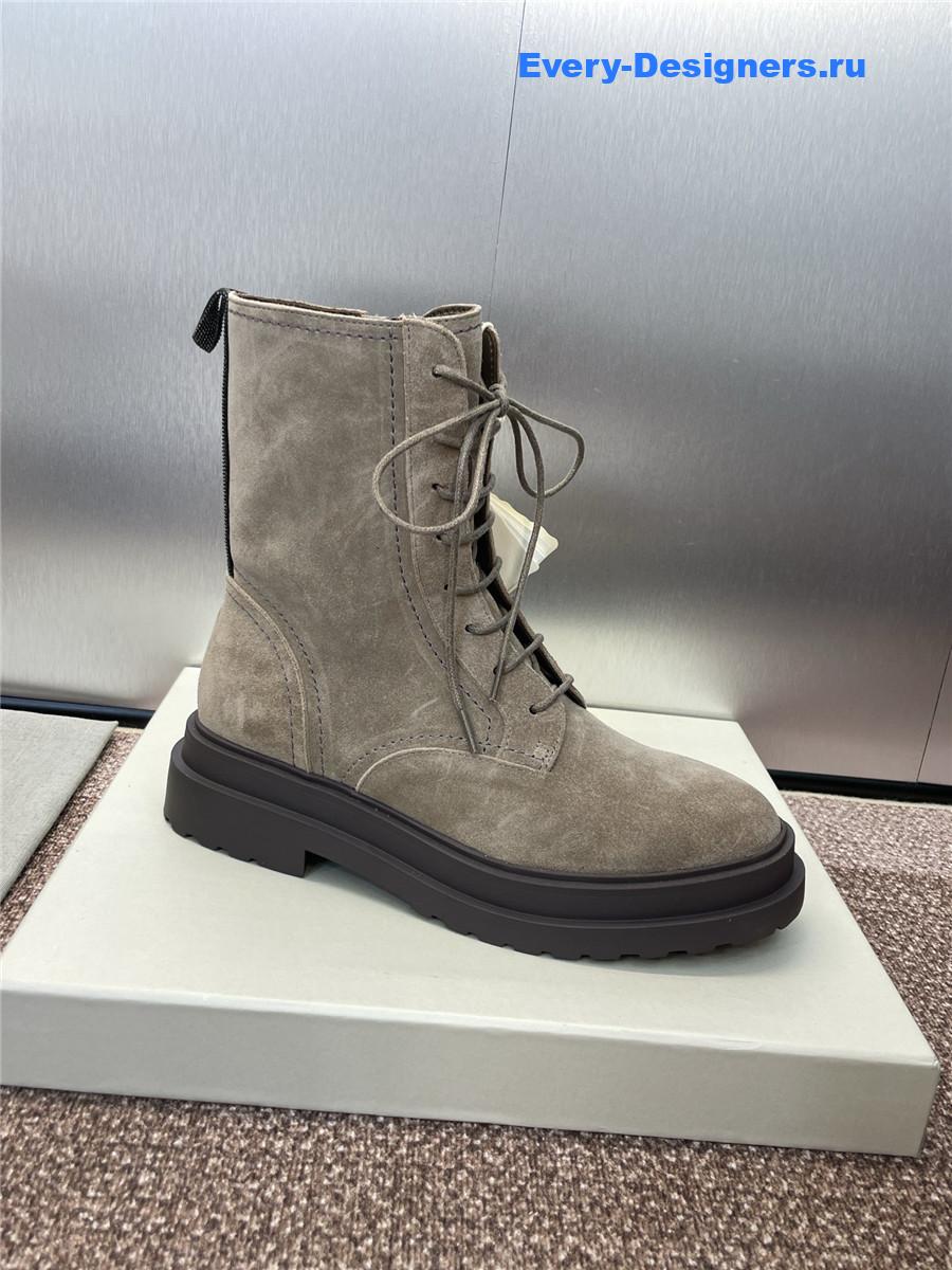 BC Gray Suede Combat Boots