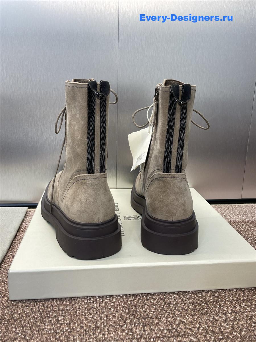 BC Gray Suede Combat Boots