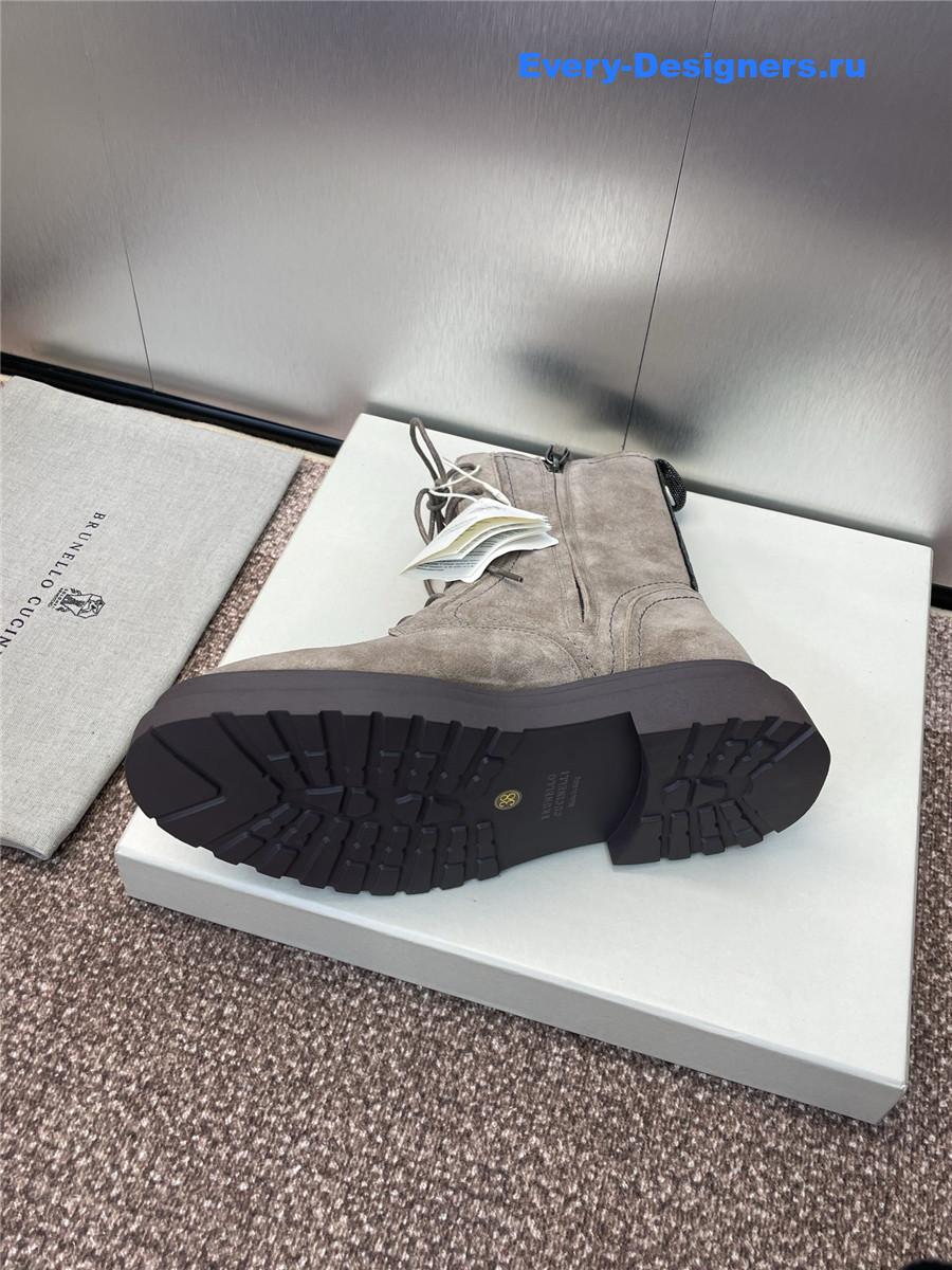 BC Gray Suede Combat Boots