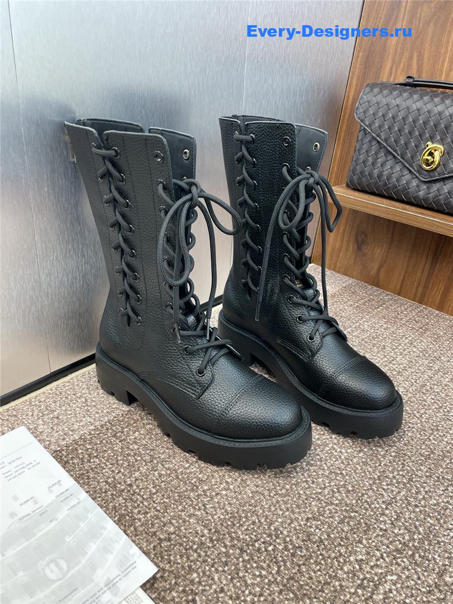 D10r d-road black grained calfskin boots