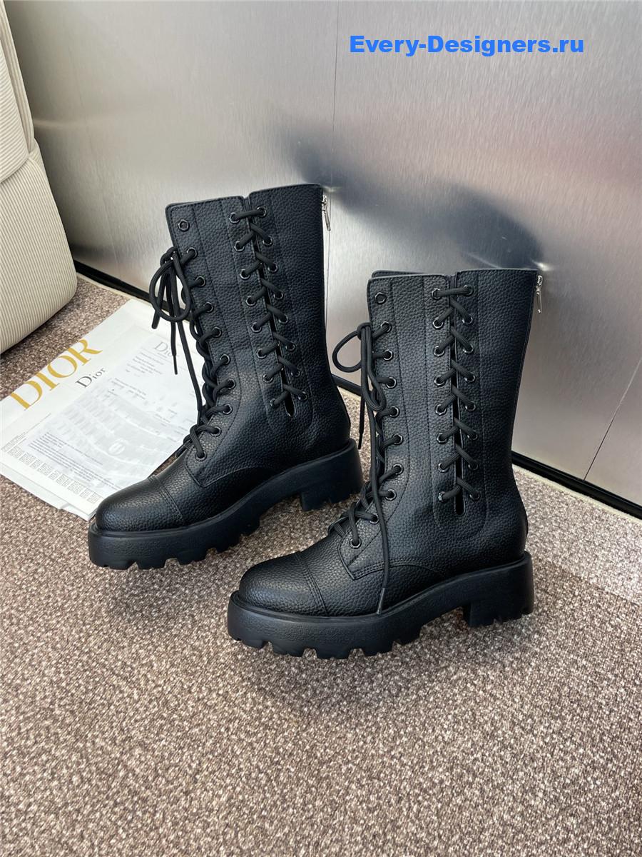 D10r d-road black grained calfskin boots
