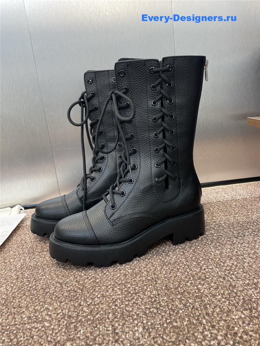 D10r d-road black grained calfskin boots