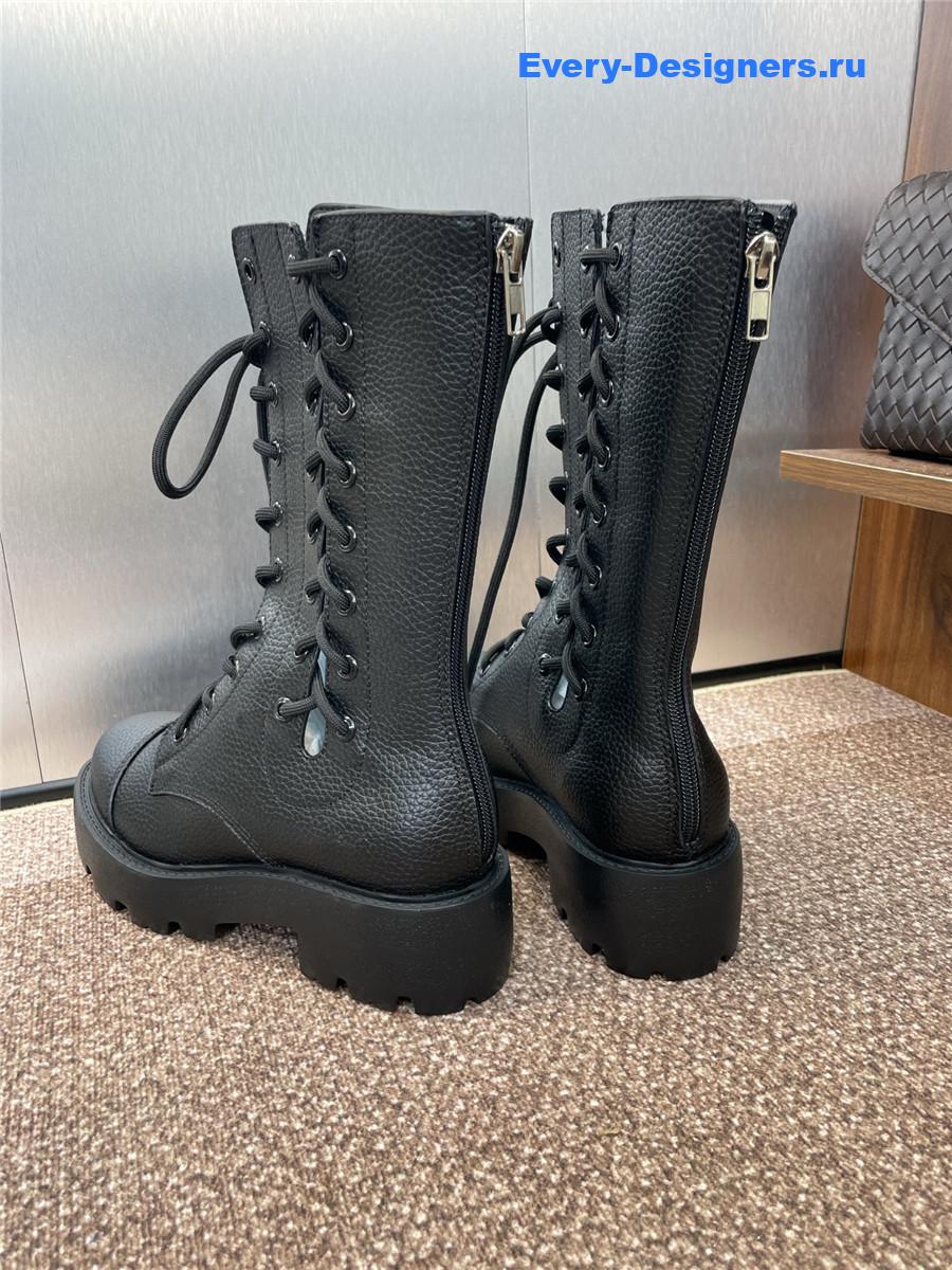 D10r d-road black grained calfskin boots