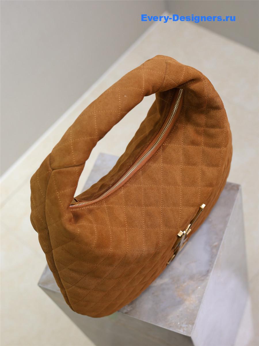 Sa1nt Lau*nt icarino hobo brown quilted suede bag