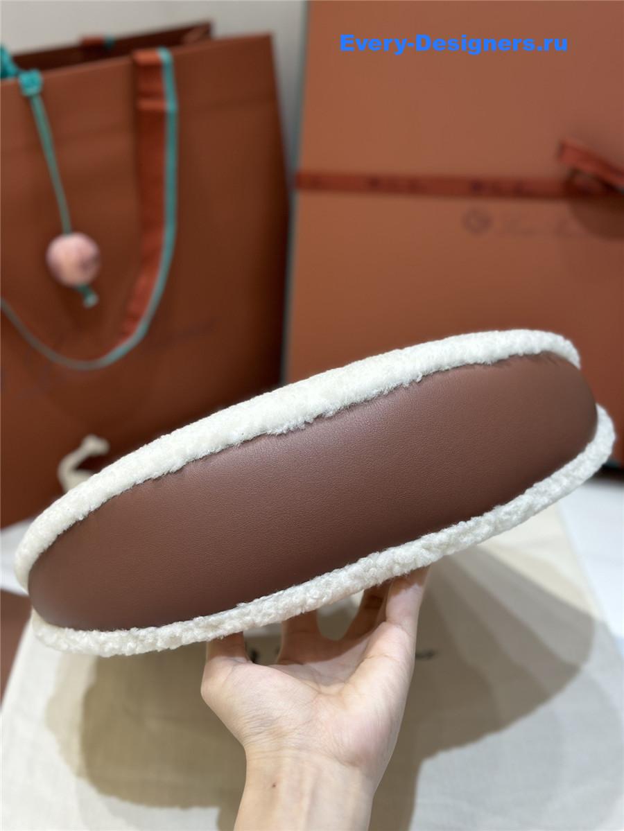 L0r0 P1ana bobbin large faux shearling shoulder bag in white