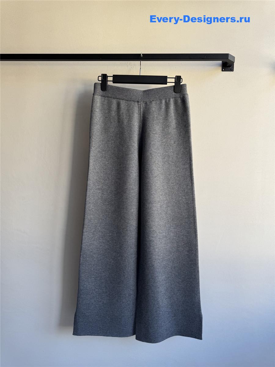 D10r grey cashmere women’s wide leg pants