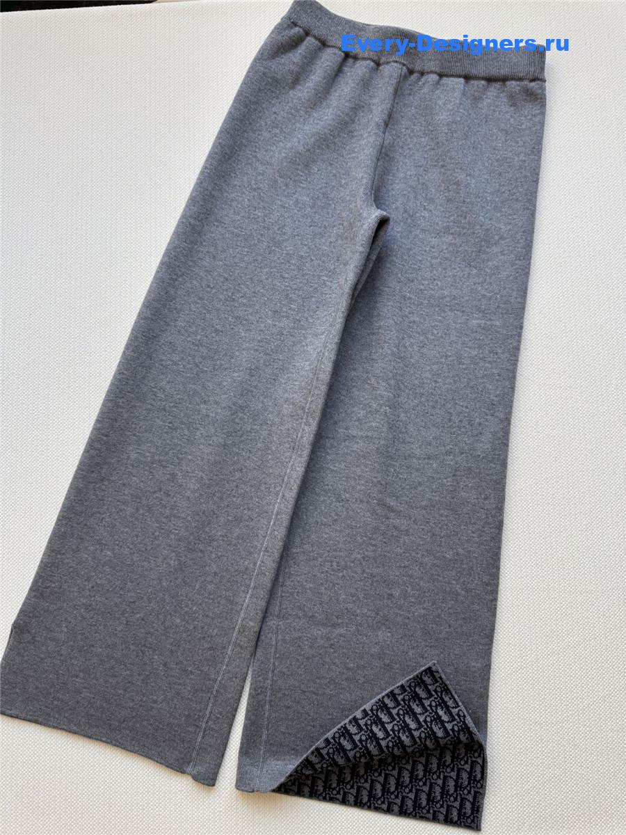 D10r grey cashmere women’s wide leg pants