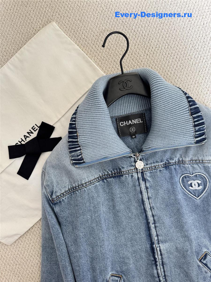 Ch**el blue embroidered denim jacket