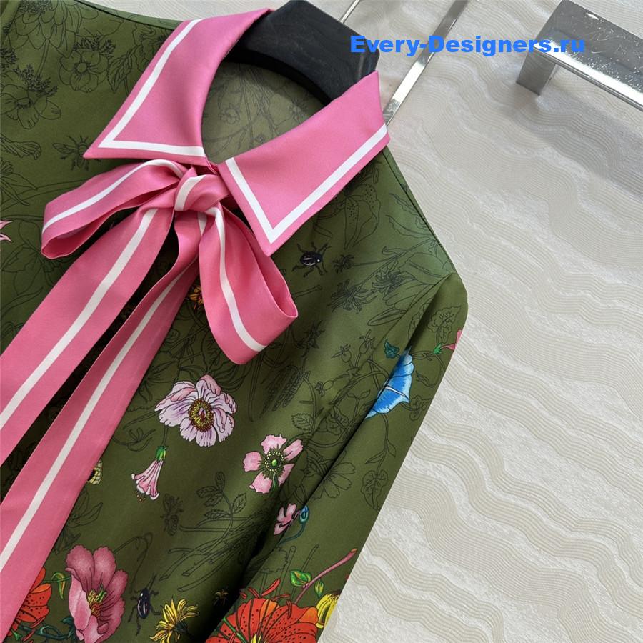 Gvc*1 printed silk green shirt