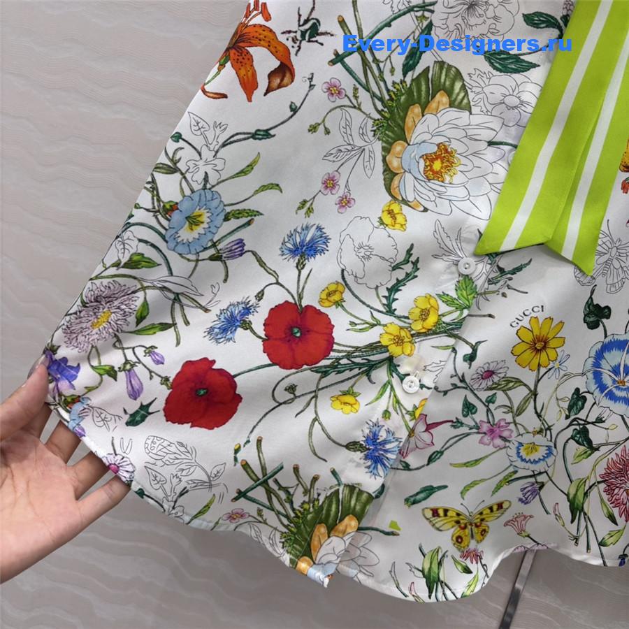 Gvc*1 white & multicolor printed silk shirt