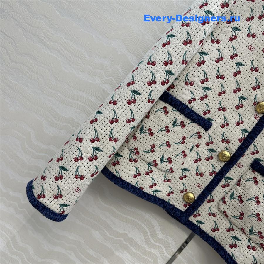 Va1e*ntin0 garavani cherrific-jacquard jacket