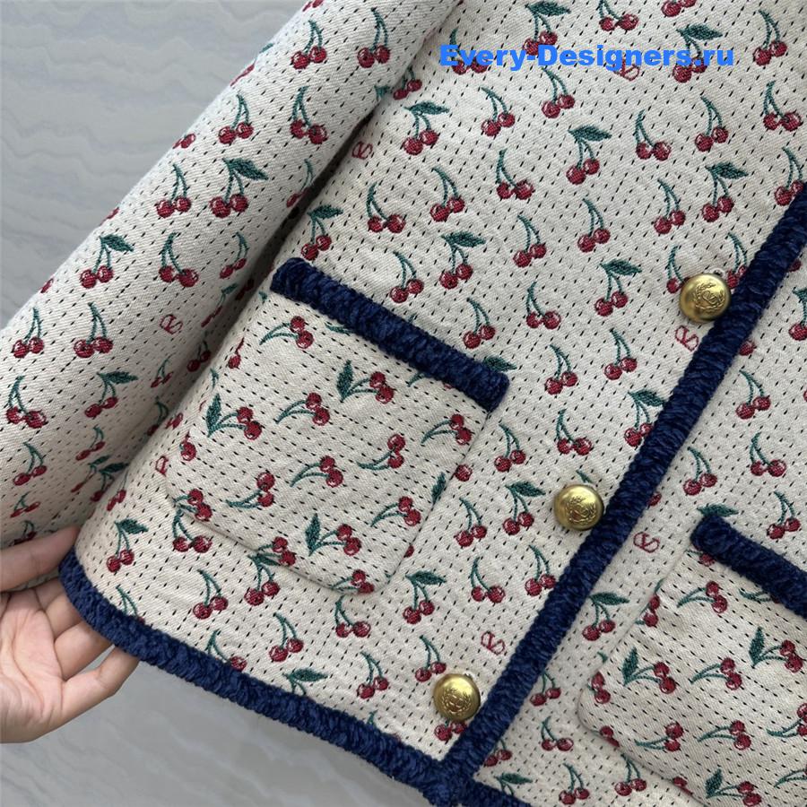 Va1e*ntin0 garavani cherrific-jacquard jacket