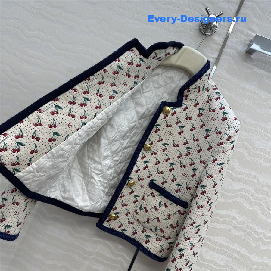Va1e*ntin0 garavani cherrific-jacquard jacket