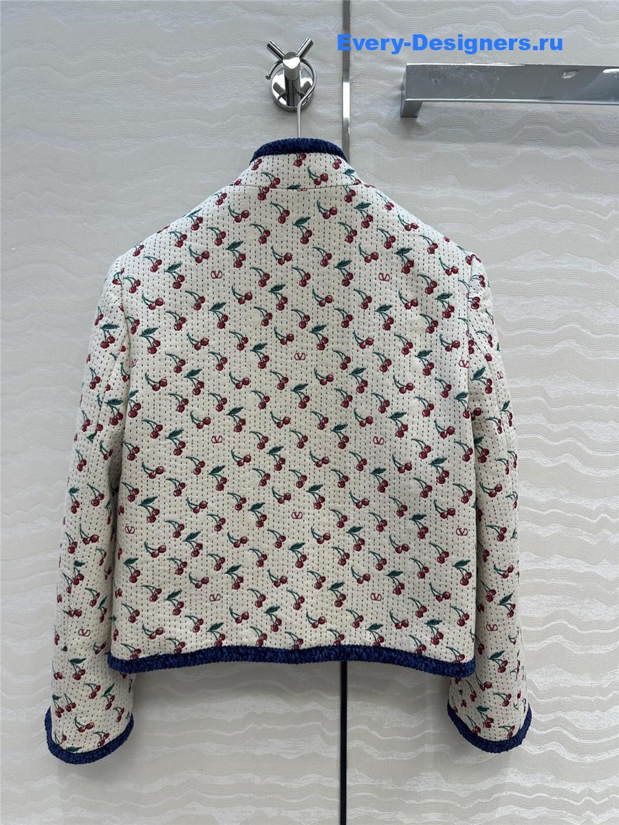 Va1e*ntin0 garavani cherrific-jacquard jacket