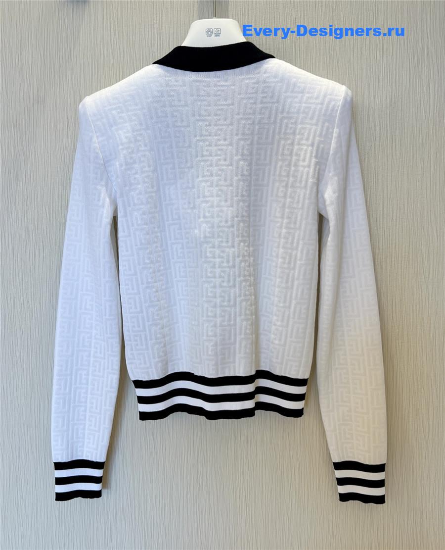 Balmain Monogrammed Knit Cardigan