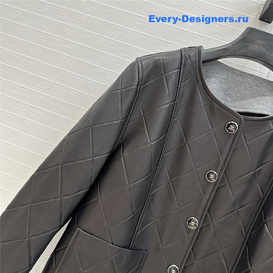 Ch**el black quilted sheepskin jacket