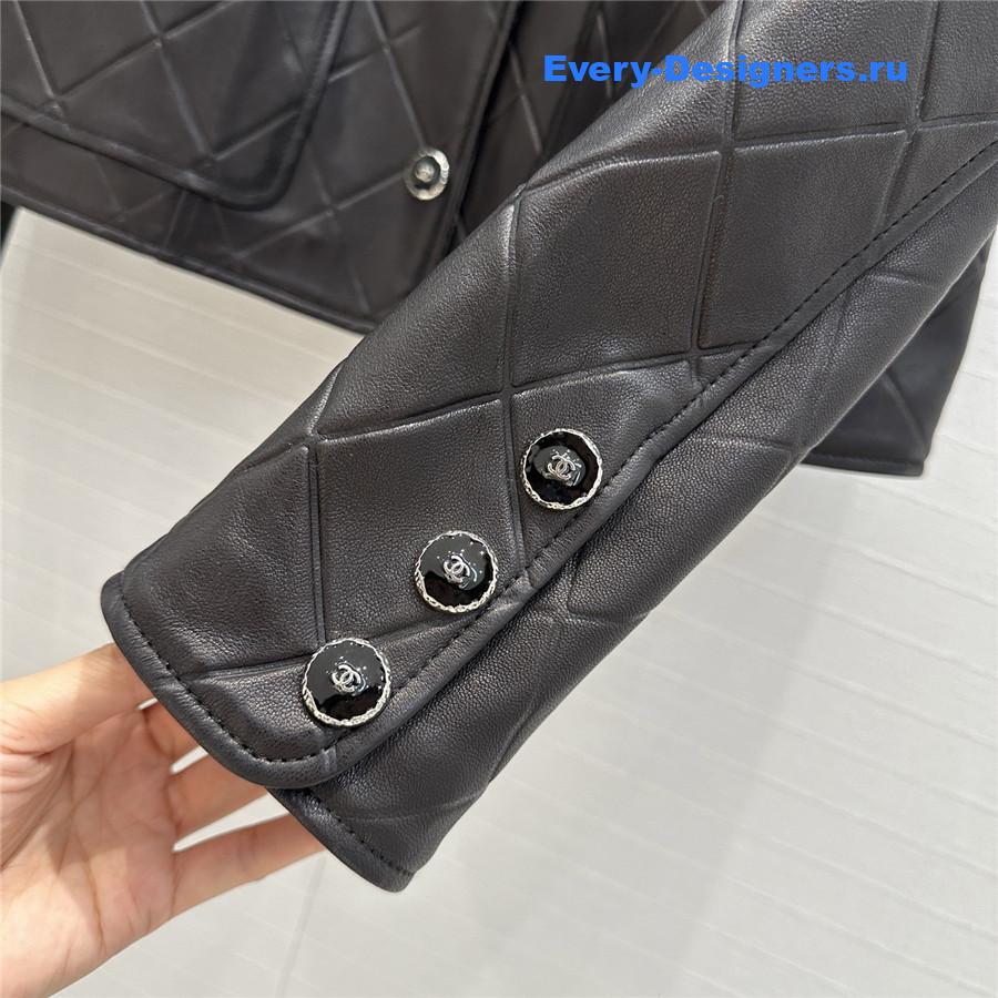 Ch**el black quilted sheepskin jacket