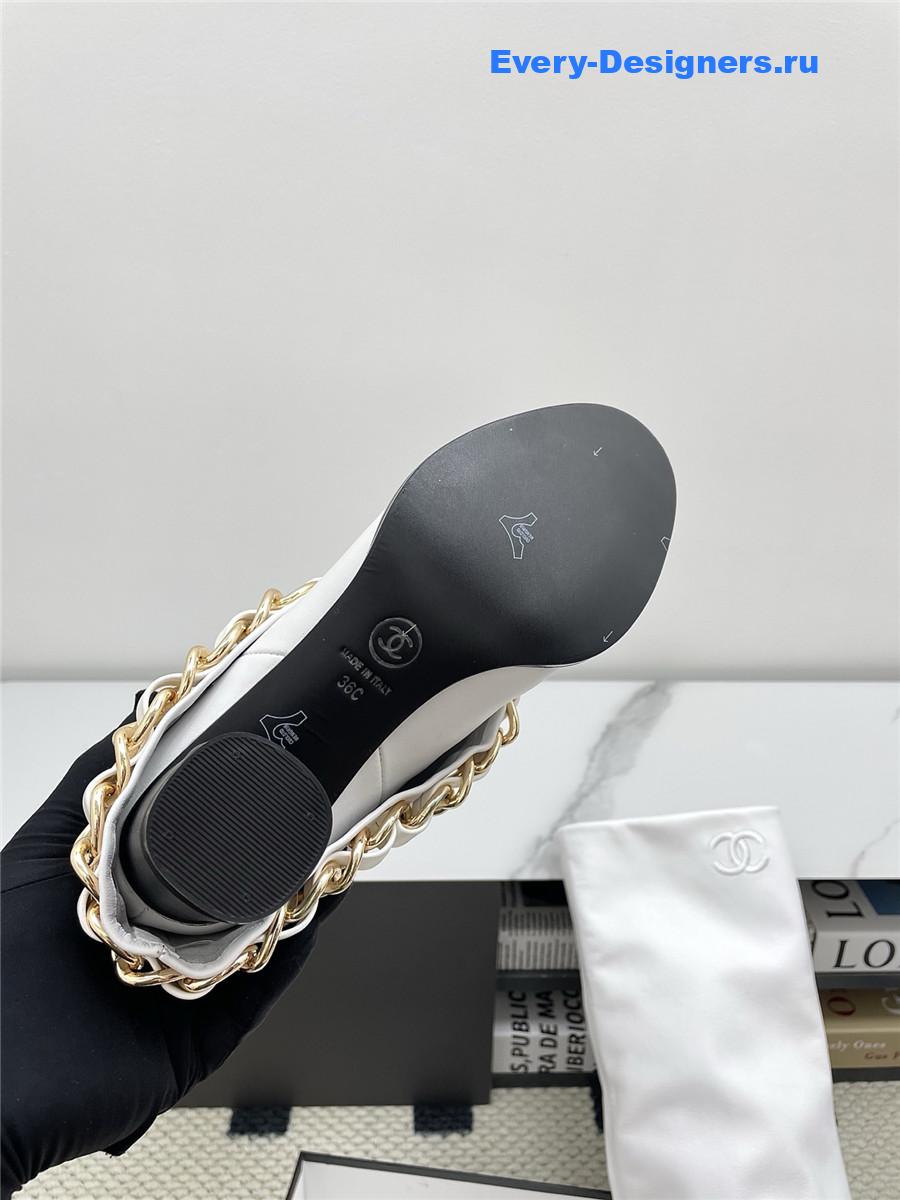 Ch**el white suede cuffed high boots