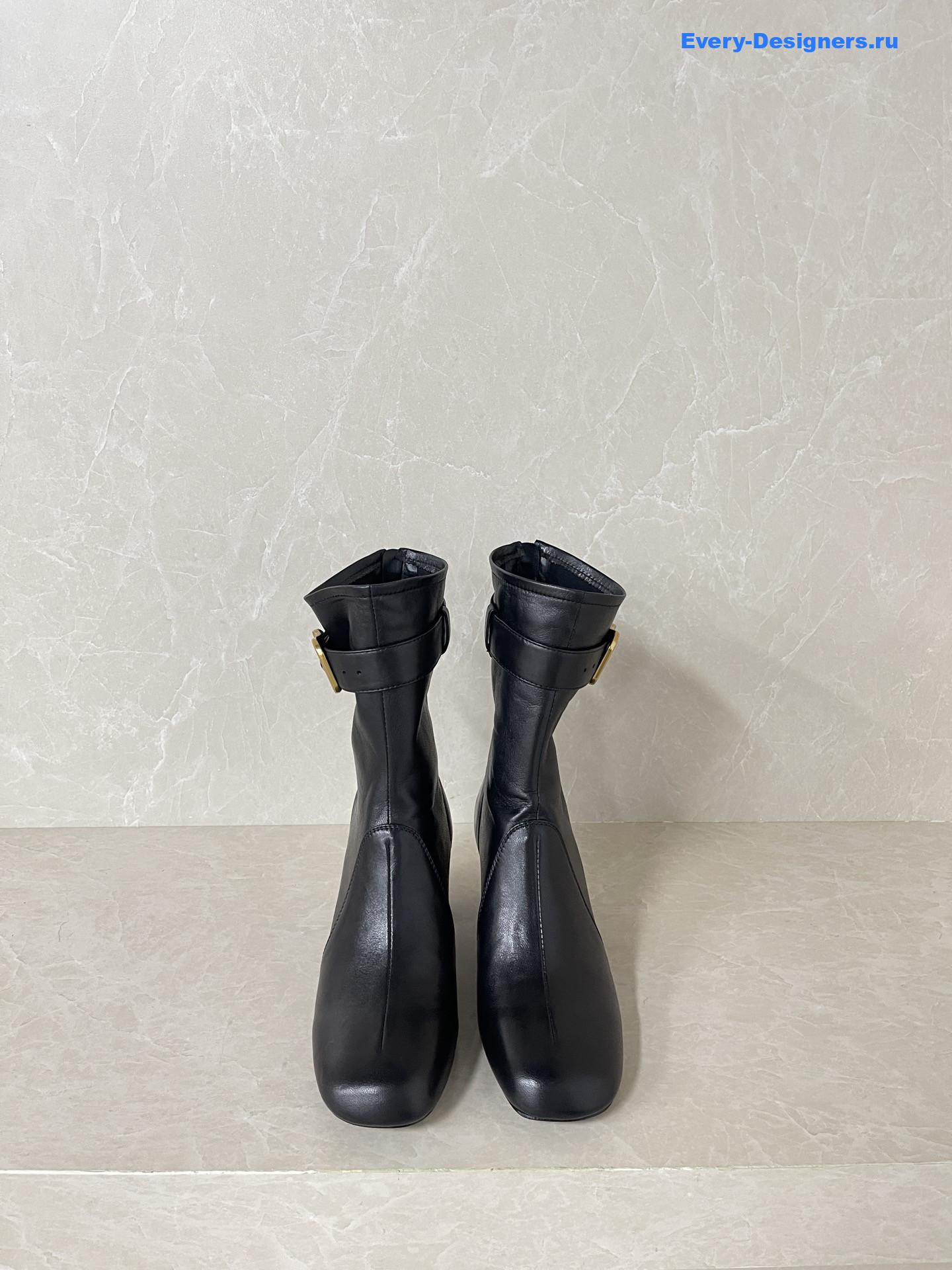 Miu Miu Black Leather Biker Boots