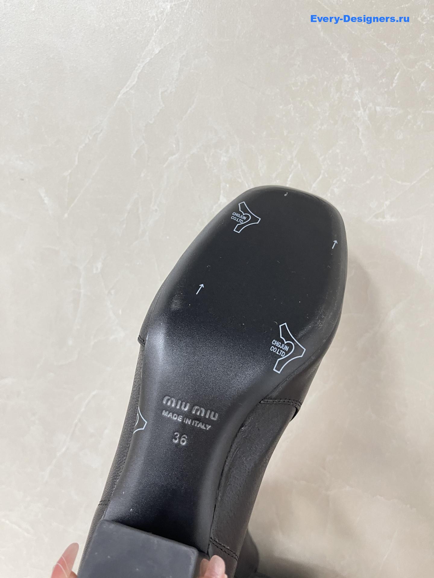 Miu Miu Black Leather Biker Boots