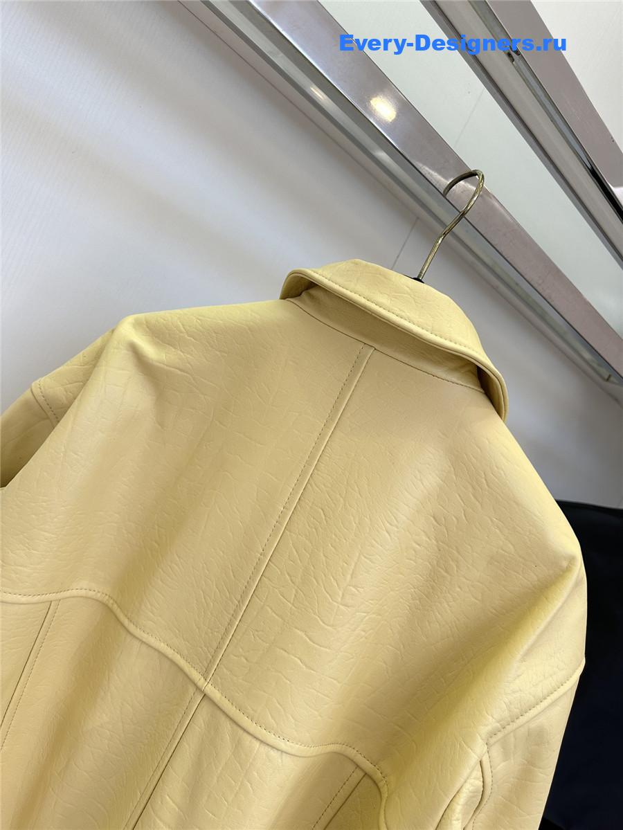 H**me5 long yellow leather jacket