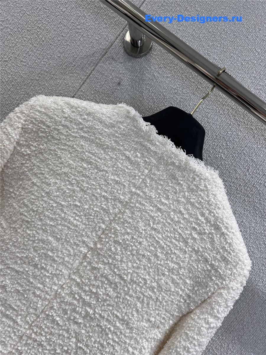 Balmain Collarless Tweed Jacket