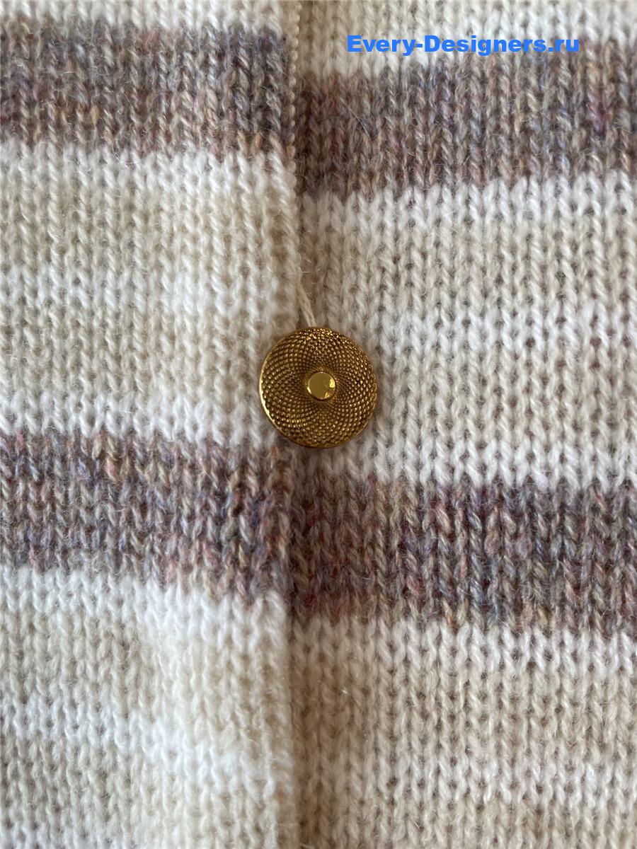 L0r0 P1ana pink fobello stripes cashmere cardigan