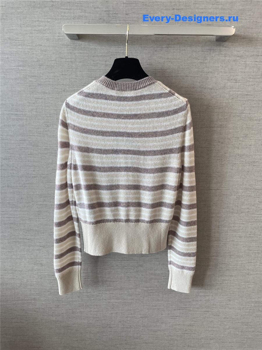 L0r0 P1ana pink fobello stripes cashmere cardigan