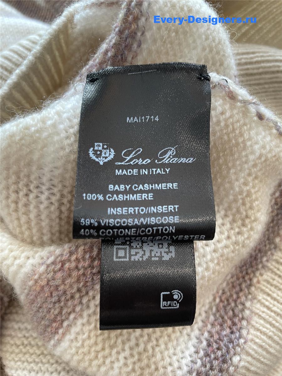 L0r0 P1ana pink fobello stripes cashmere cardigan