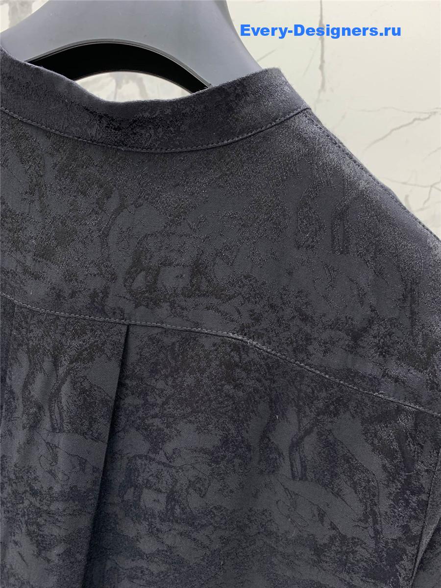 D10r forest jacquard pattern black shirt