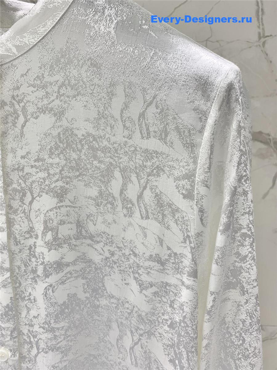 D10r forest jacquard pattern white shirt