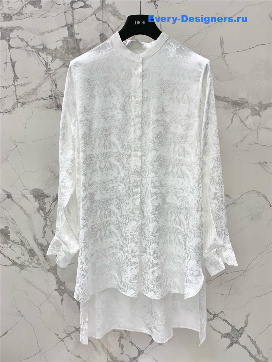 D10r forest jacquard pattern white shirt