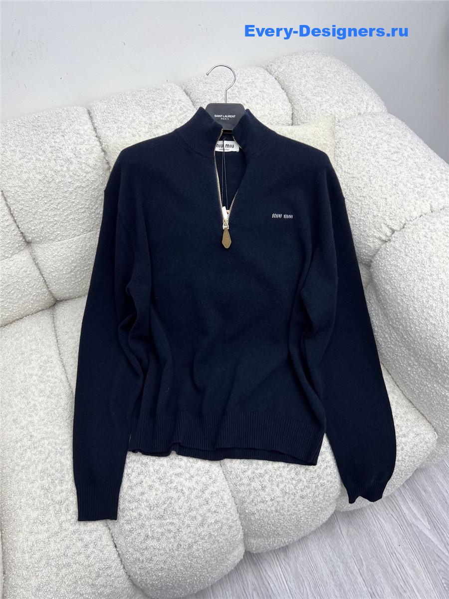 Miu Miu Cashmere Half-Zip Sweater