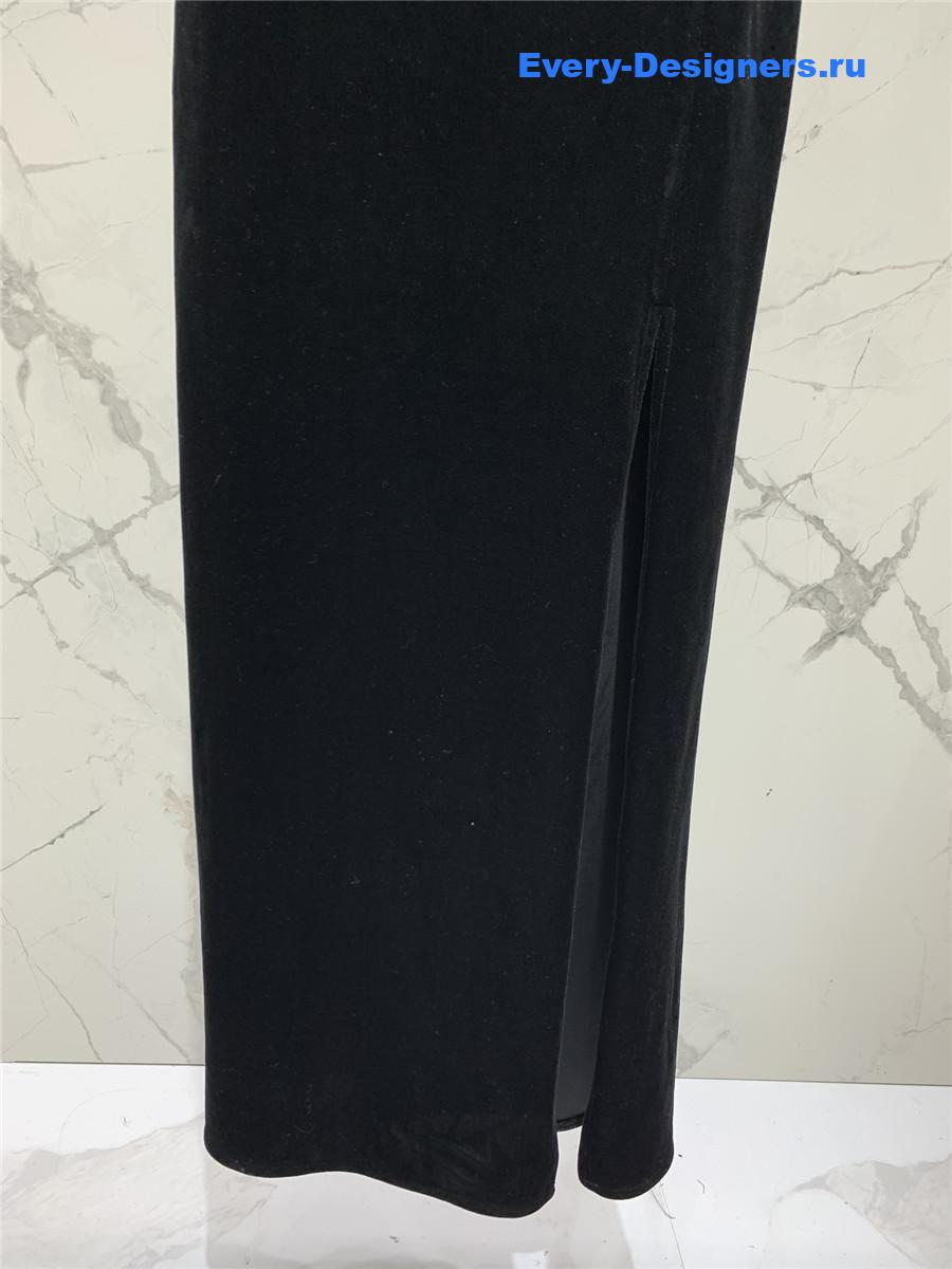 Sa1nt Lau*nt black satin dress with silver bead