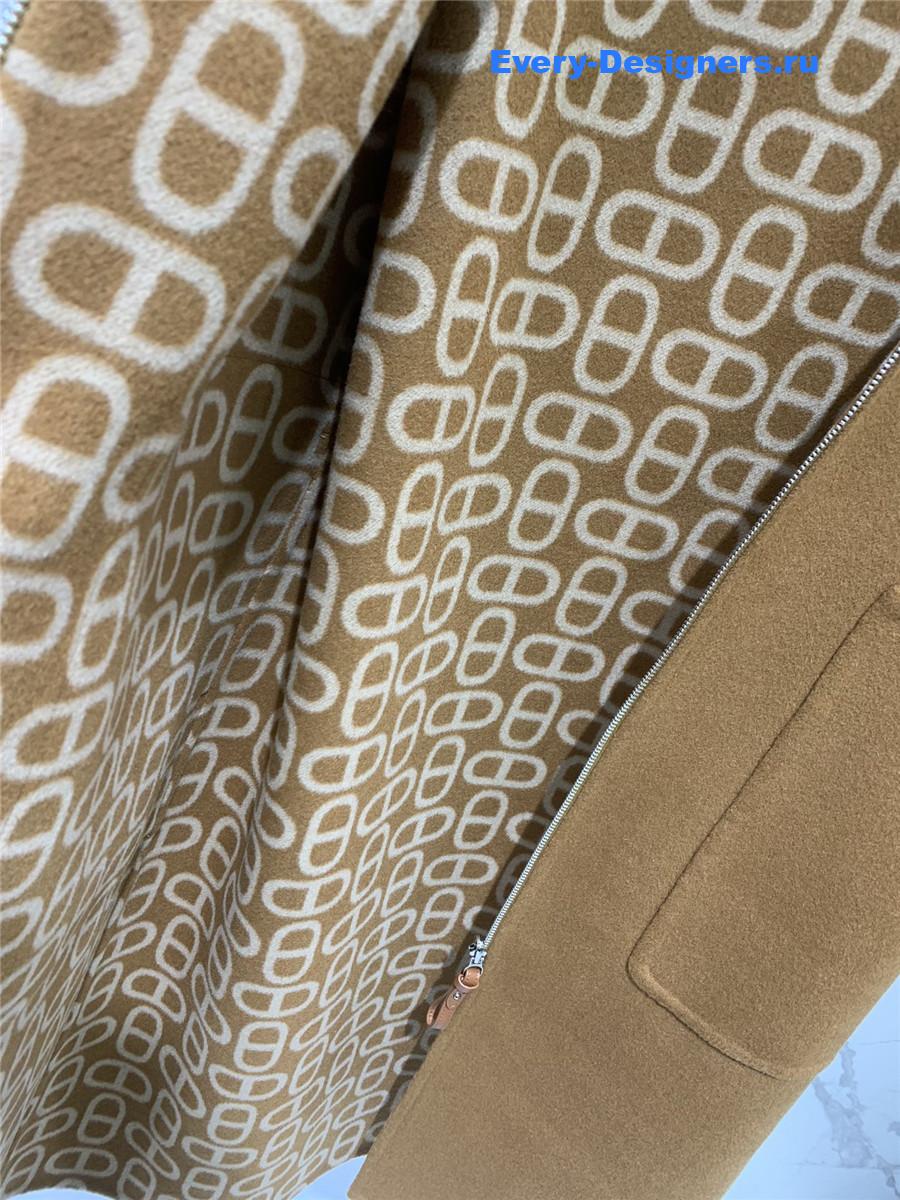 H**me5 brown double cashmere long coat