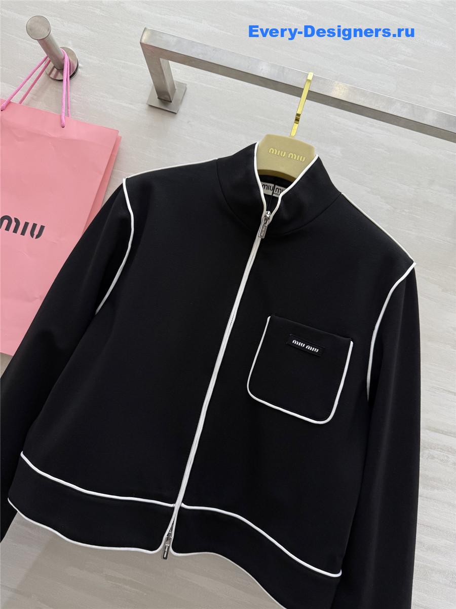 Miu Miu Black logo-print Track Jacket