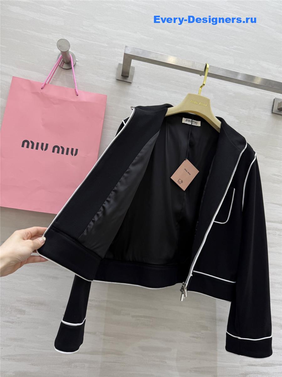 Miu Miu Black logo-print Track Jacket