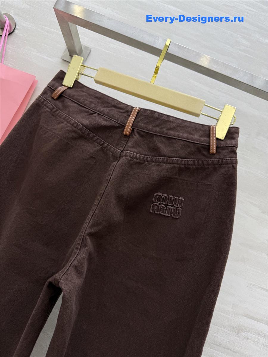 Miu Miu Brown Straight-leg Denim Trousers