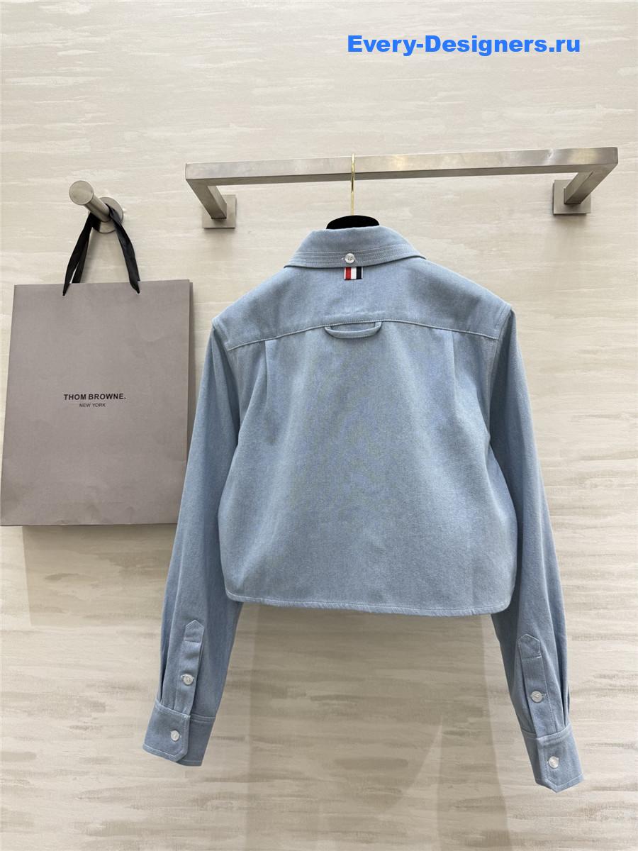 Thom Browne Classic Denim Cropped Shirt